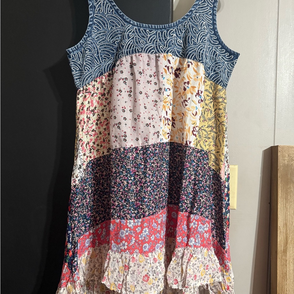 Floral Patchwork Sleeveless Dress